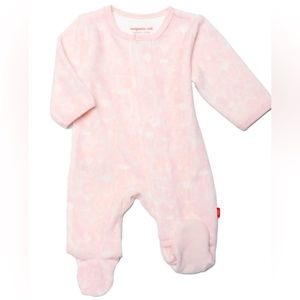 Magnetic Me Baby Girl Chiswick Garden Velour Magnetic Footie 9-12 mos/ 19-22 lb